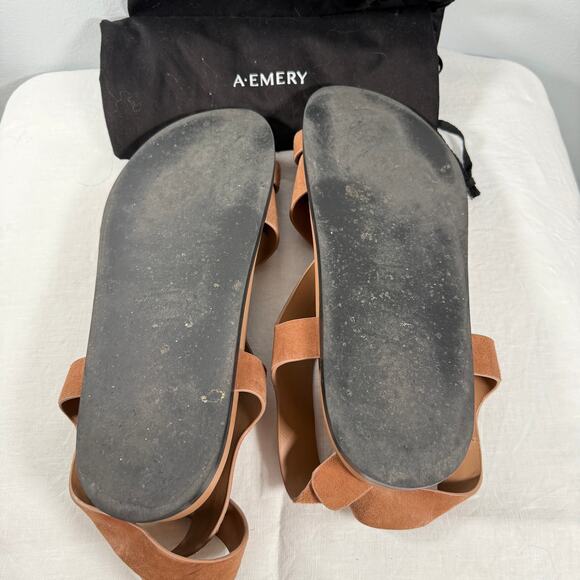 A.Emery Jalen Suede and Leather Strappy Sandals Size 41 10 Brown - Picture 6 of 12